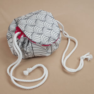 Cherry Blossom Sashiko Circle Bag