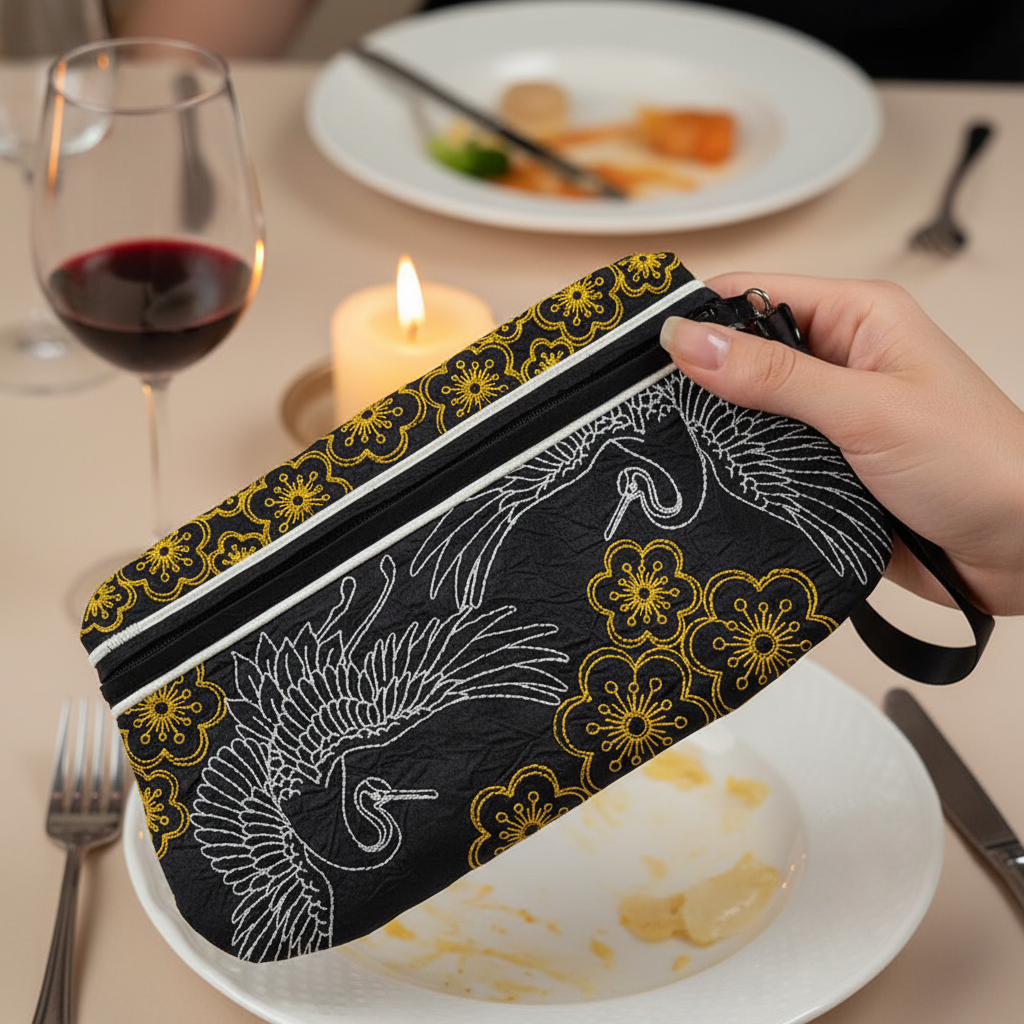 Japanese Crane ITH Wrist Purse