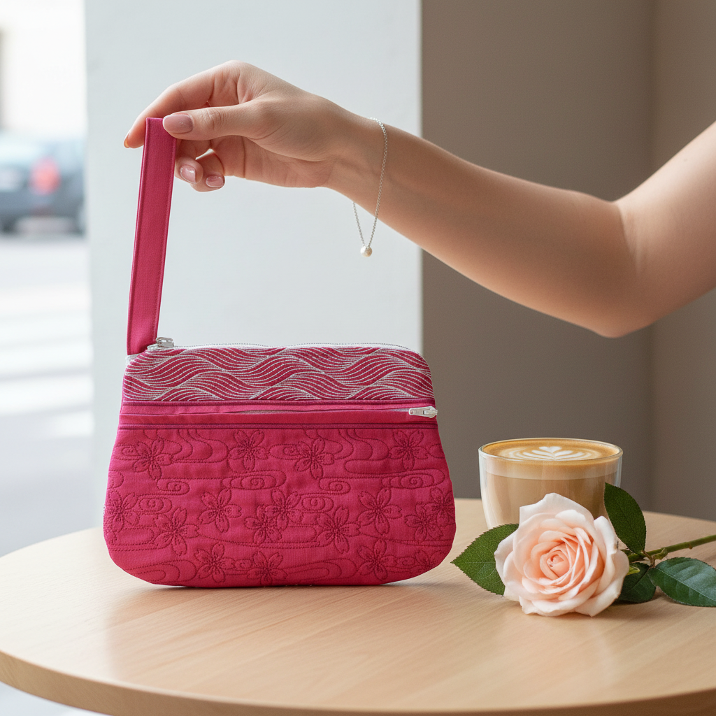 Sashiko Lily Waters Wrist Purse