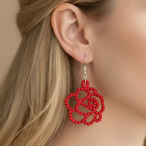 Dream of Roses Freestanding Lace Earrings