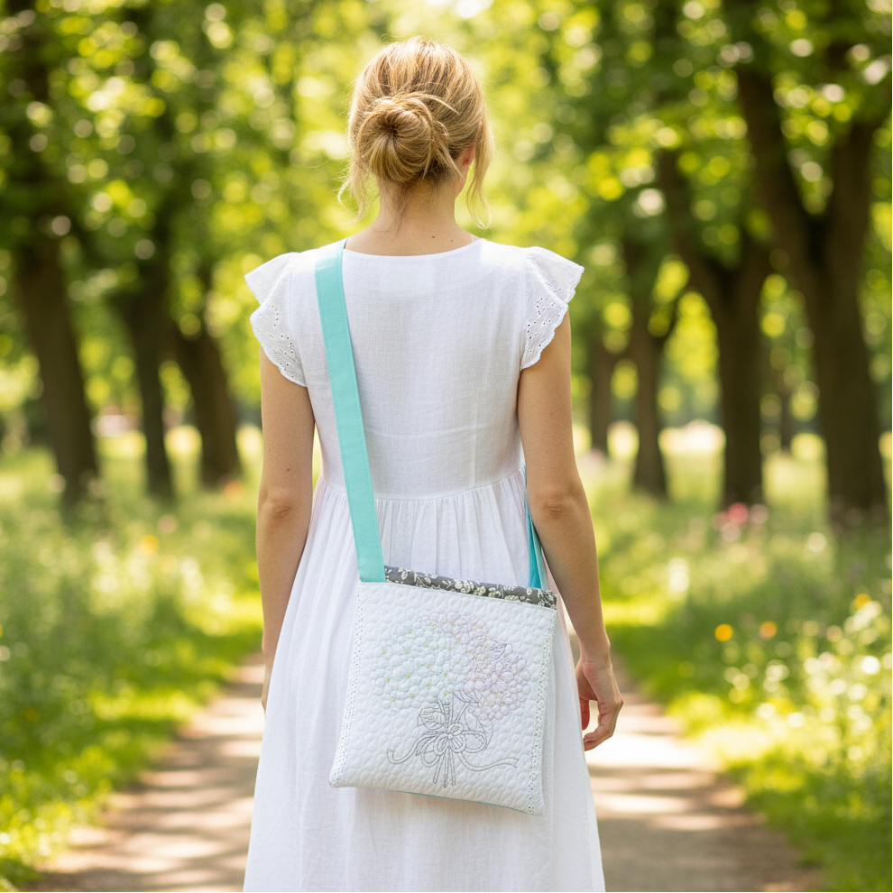 Gentle Blooming Hydrangea Cross Body Bag