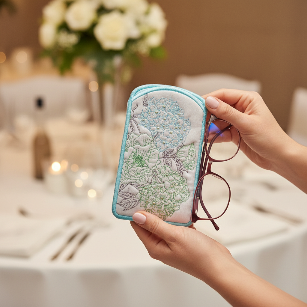Gentle Blooming Hydrangea Reading Pillow and Eyeglass Case
