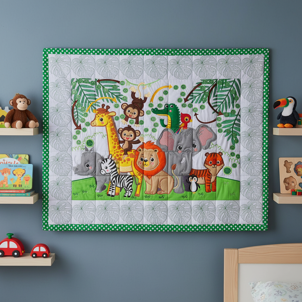 Jungle Babies Full Size Quilt and Game