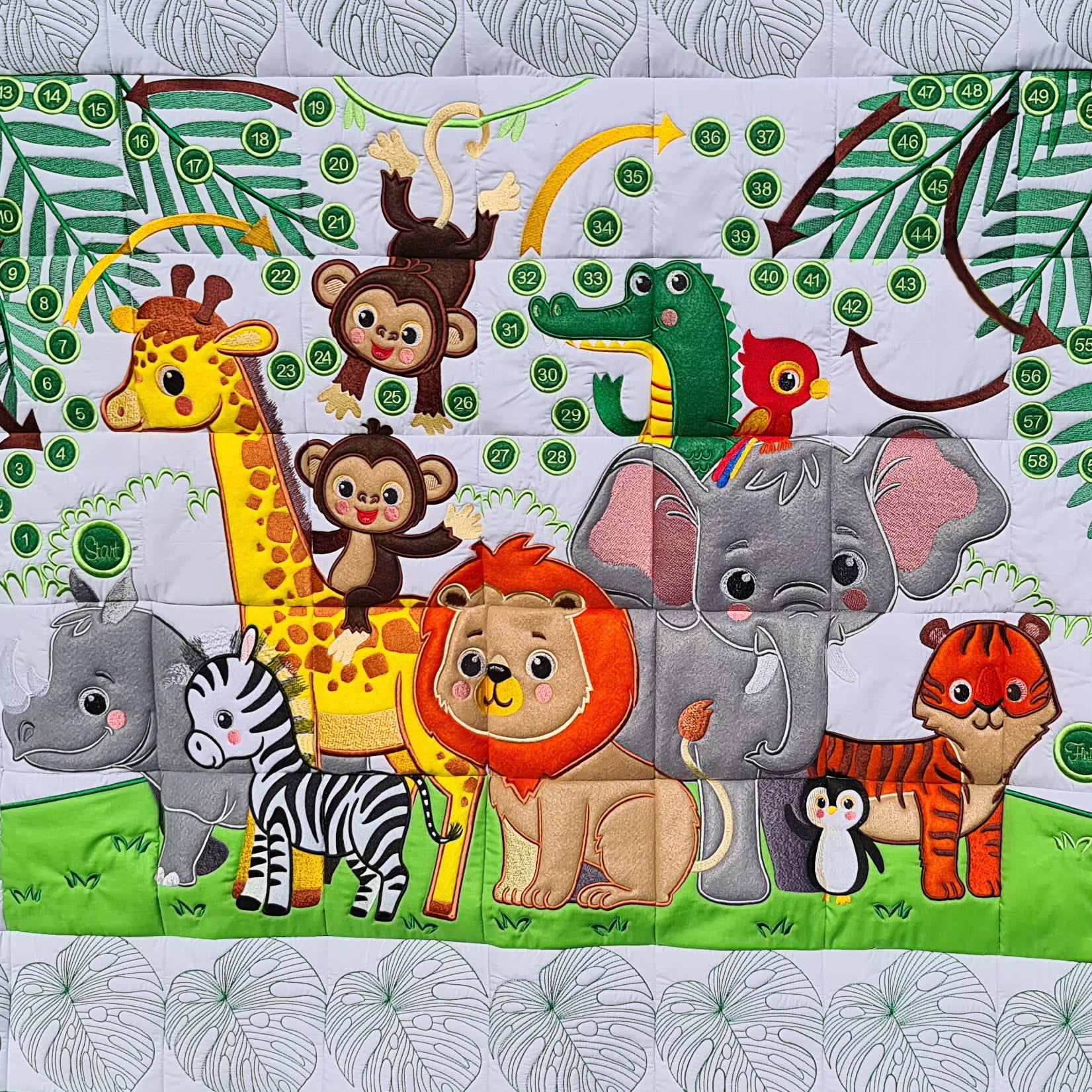 Jungle Babies Full Size Quilt and Game