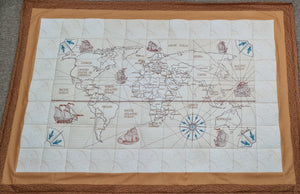Antique World Map Complete Quilt