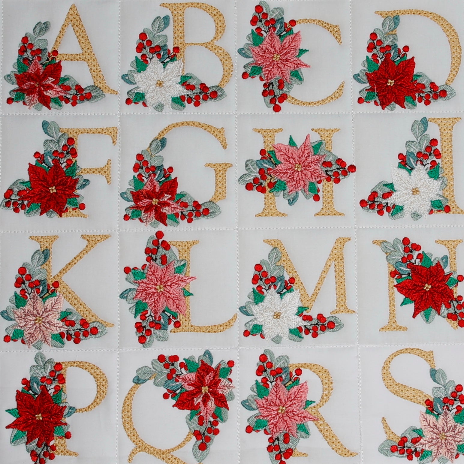 Poinsettia and Eucalyptus Monogram Combo