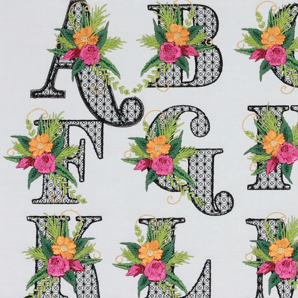 Black Velvet Monograms Combo