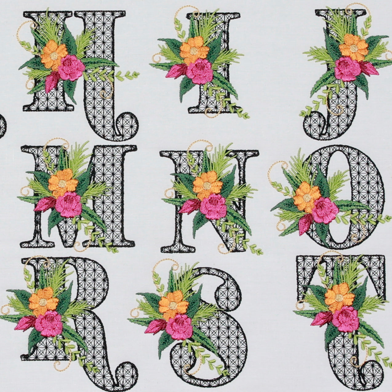 Black Velvet Monograms Combo