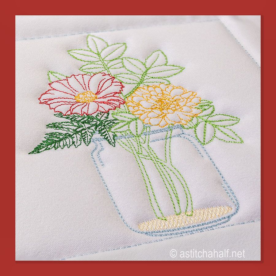 Glass Jar with Fresh Flowers Combo