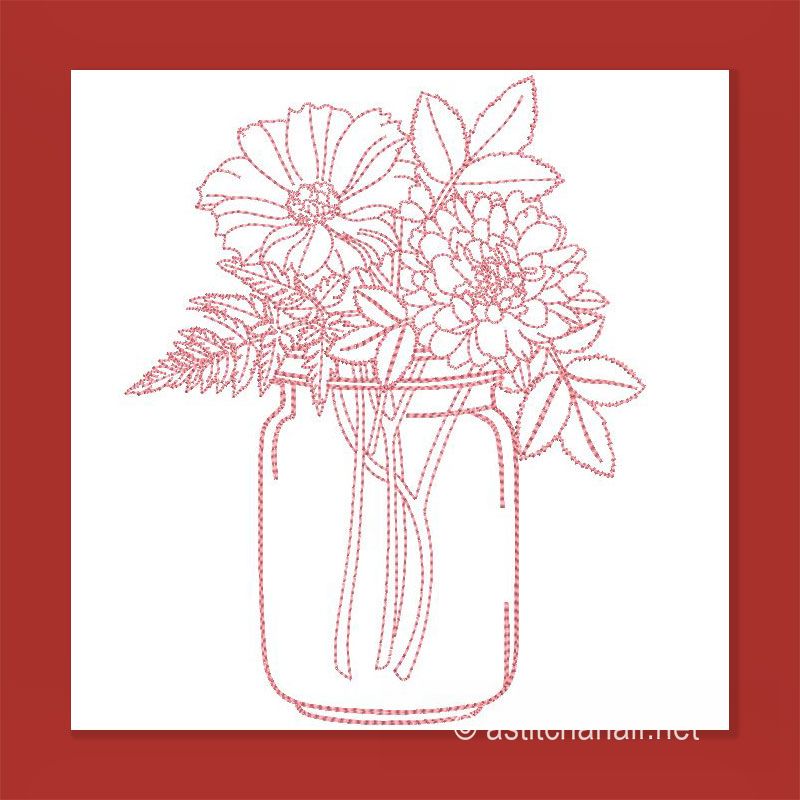 Glass Jar with Fresh Flowers Combo