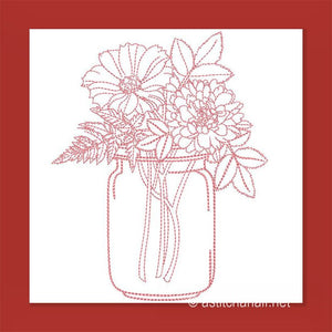 Glass Jar with Fresh Flowers Combo