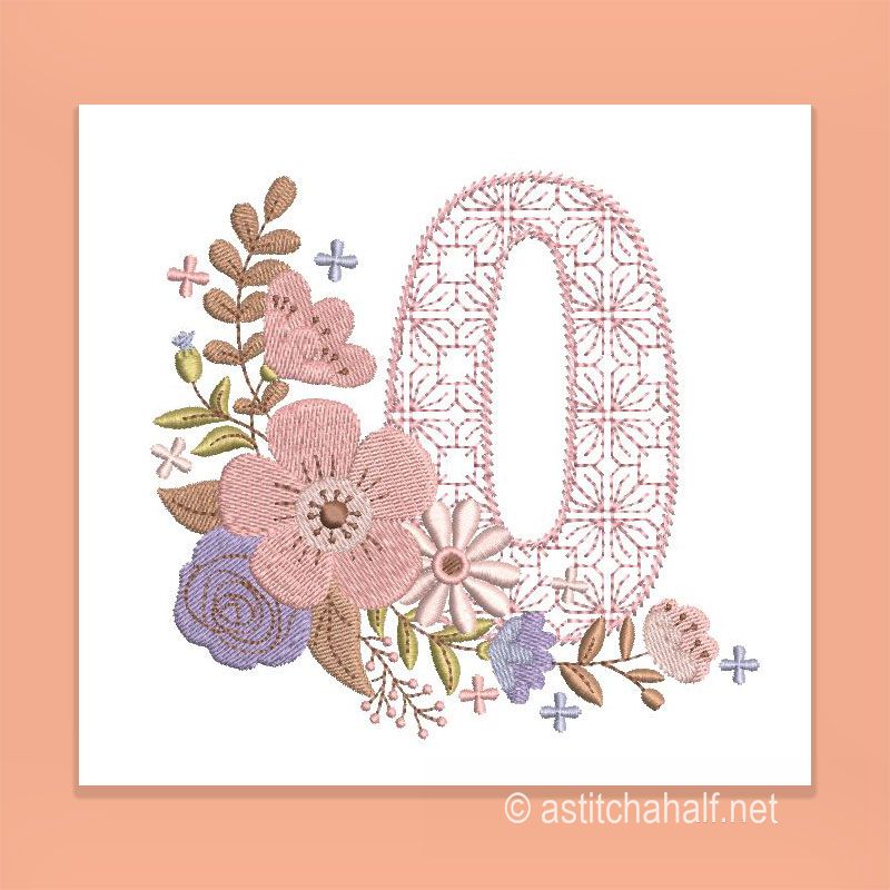 Autumn and Lace Monogram Letter 0