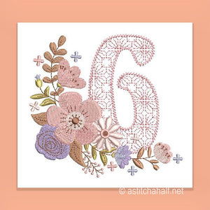 Autumn and Lace Monogram Letter 6