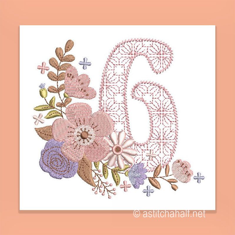 Autumn and Lace Monogram Letter 6