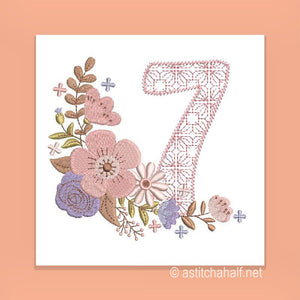 Autumn and Lace Monogram Letter 7