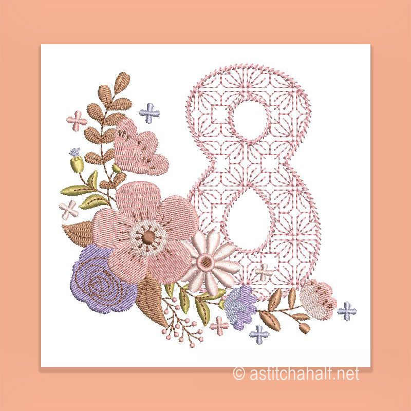 Autumn and Lace Monogram Letter 8