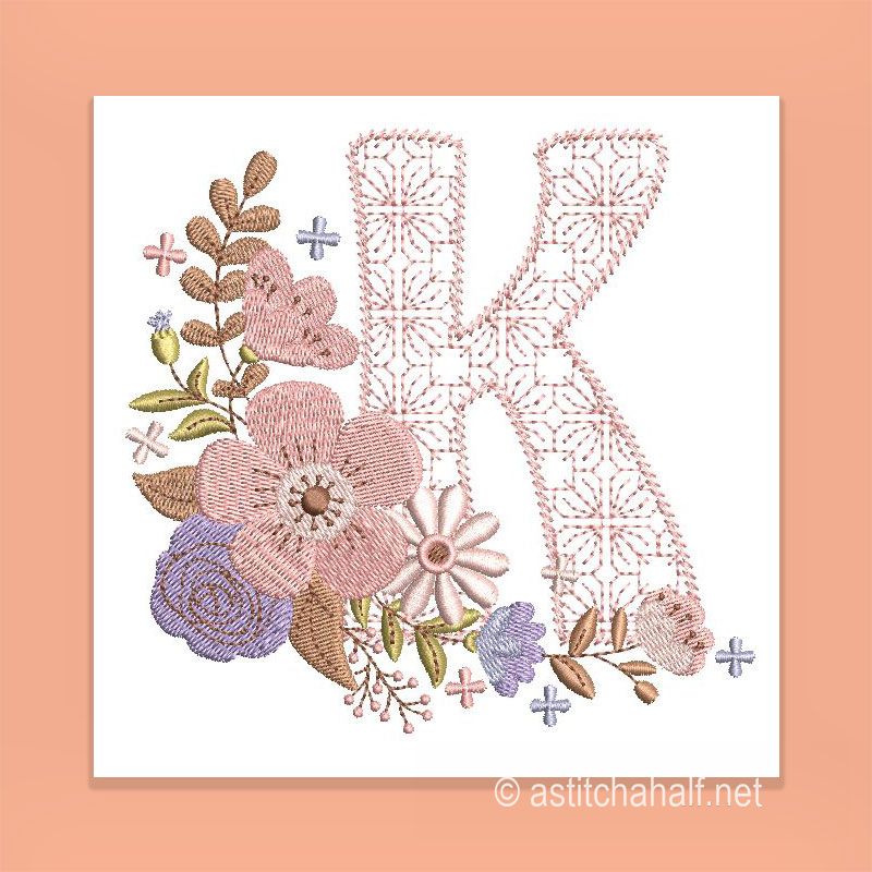 Autumn and Lace Monogram Monogram K