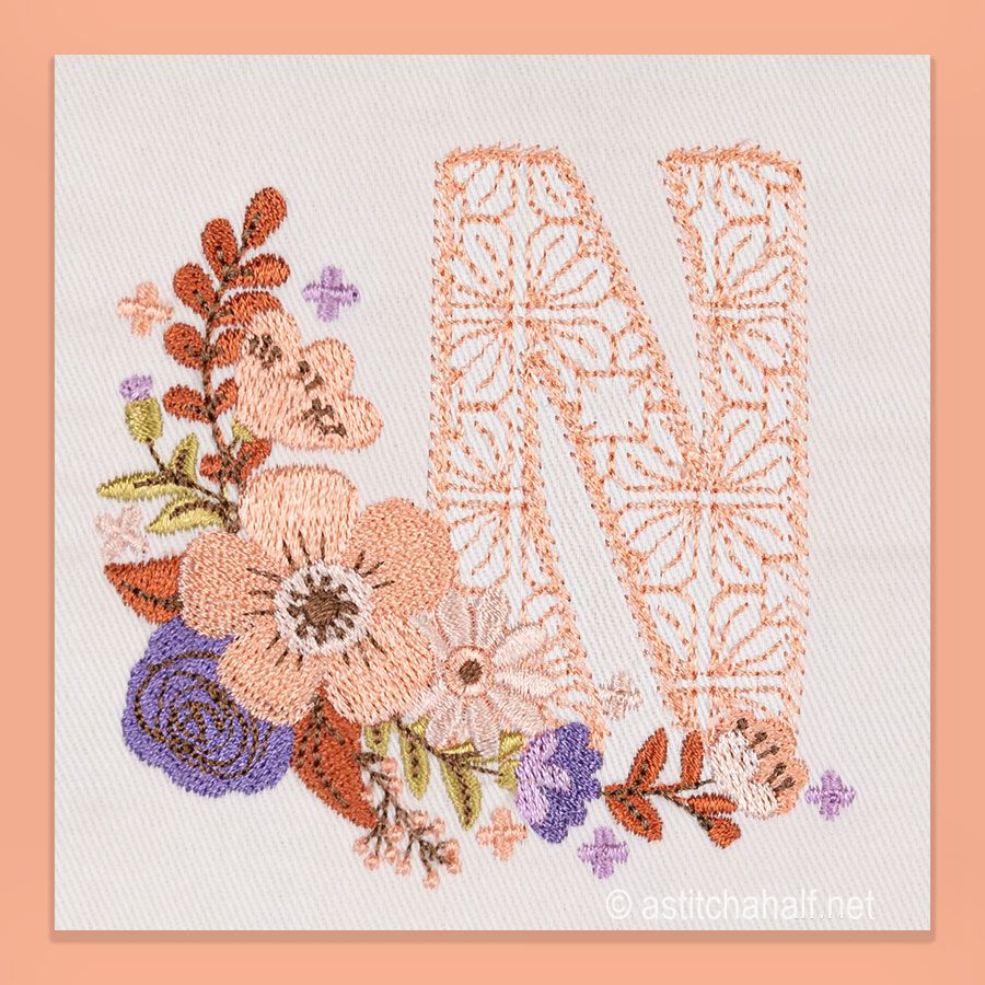 Autumn and Lace Monogram Monogram N