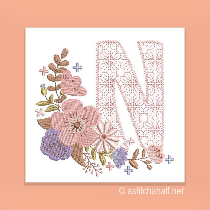 Autumn and Lace Monogram Monogram N