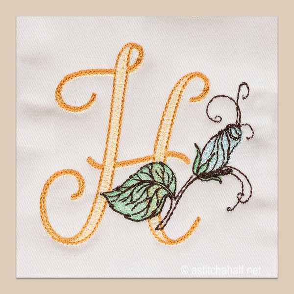 Wanderlust Monogram Letter H - aStitch aHalf