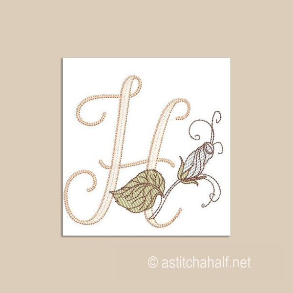 Wanderlust Monogram Letter H - aStitch aHalf