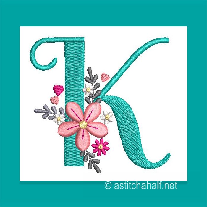 Petals Petit Monogram Letter K