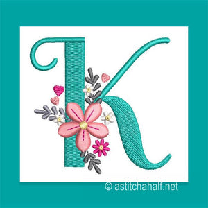 Petals Petit Monogram Letter K
