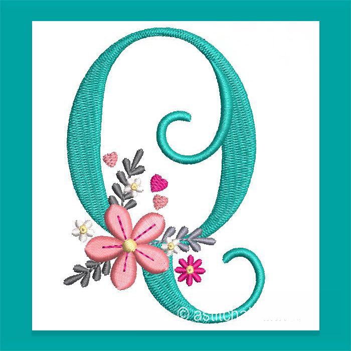 Petals Petit Monogram Letter Q