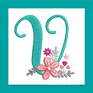 Petals Petit Monogram Letter V