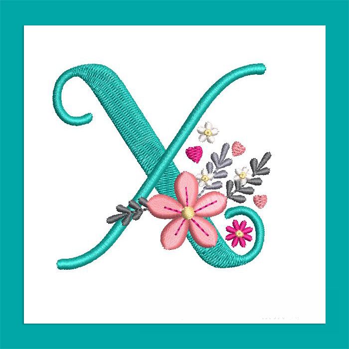 Petals Petit Monogram Letter X