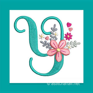 Petals Petit Monogram Letter Y