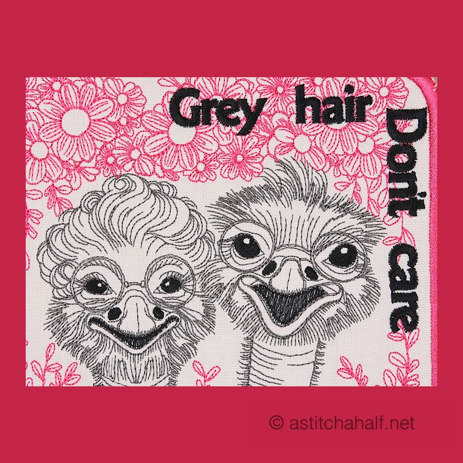 Grey Hair Dont Care Ostrich Mug rug Combo