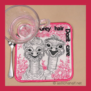 Grey Hair Dont Care Ostrich Mug rug Combo