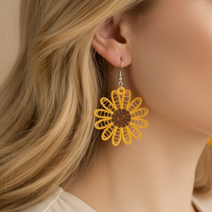 Sunfire Blossom Freestanding Lace Earrings