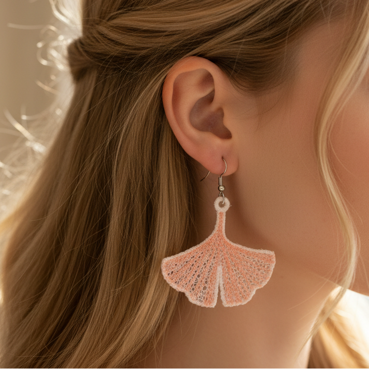 Freestanding Lace Go Ginkgo Earrings