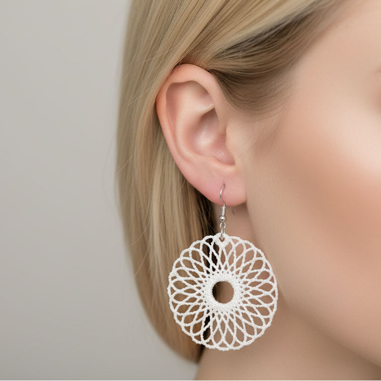 Freestanding Lace Elliptical Embrace Earrings