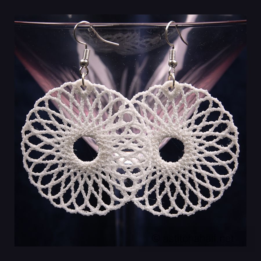 Freestanding Lace Elliptical Embrace Earrings