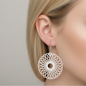 Freestanding Lace Elliptical Embrace Earrings
