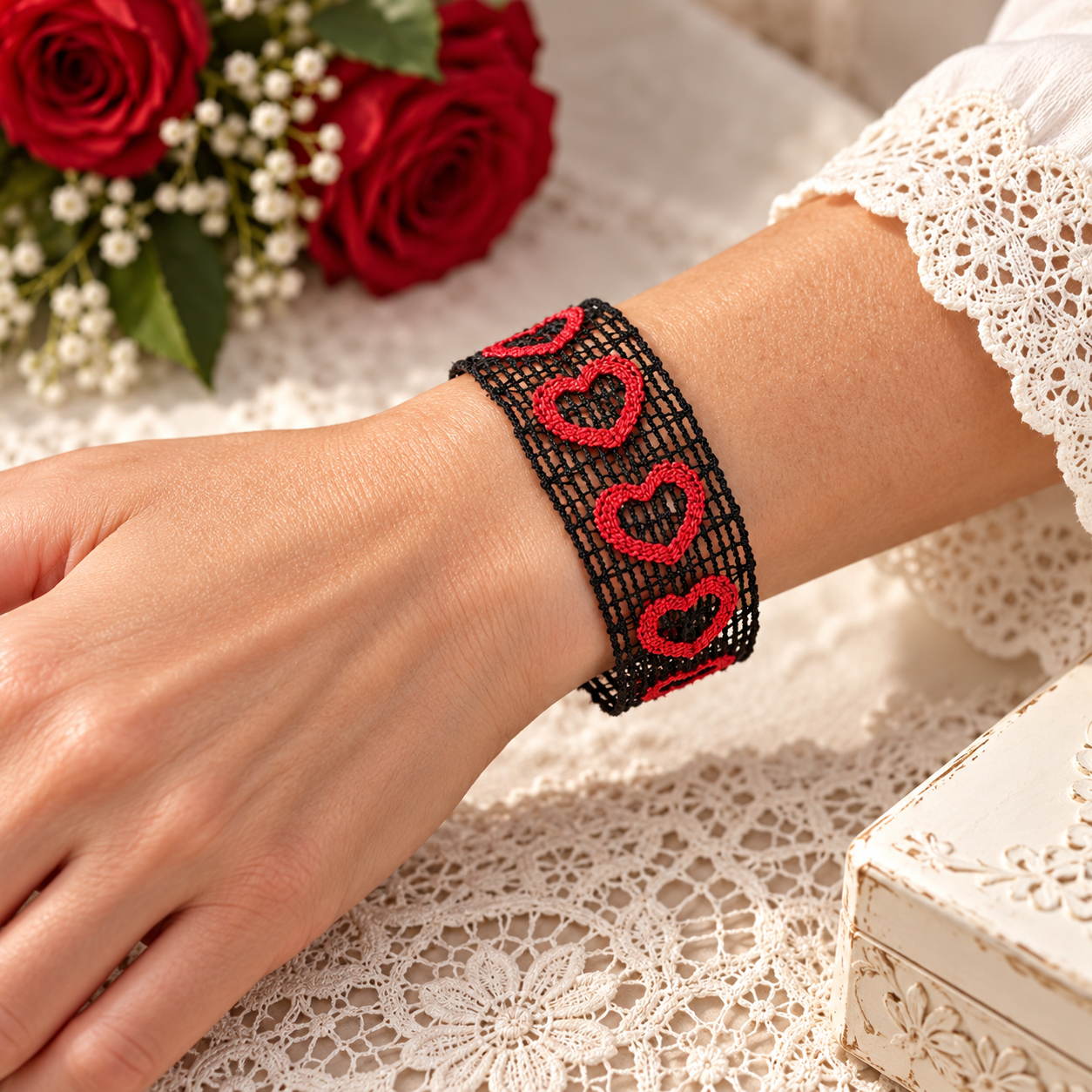 Freestanding Lace Friendship Hearts