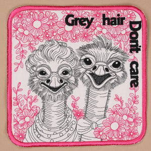 Grey Hair Dont Care Ostrich Mug Rug Bundle