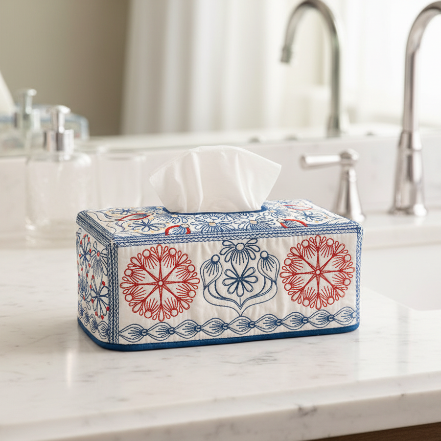Toledo Tissue Box Cover Rectangular - aStitch aHalf