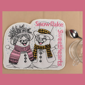 Snowflake Sweethearts Mug Rug Combo