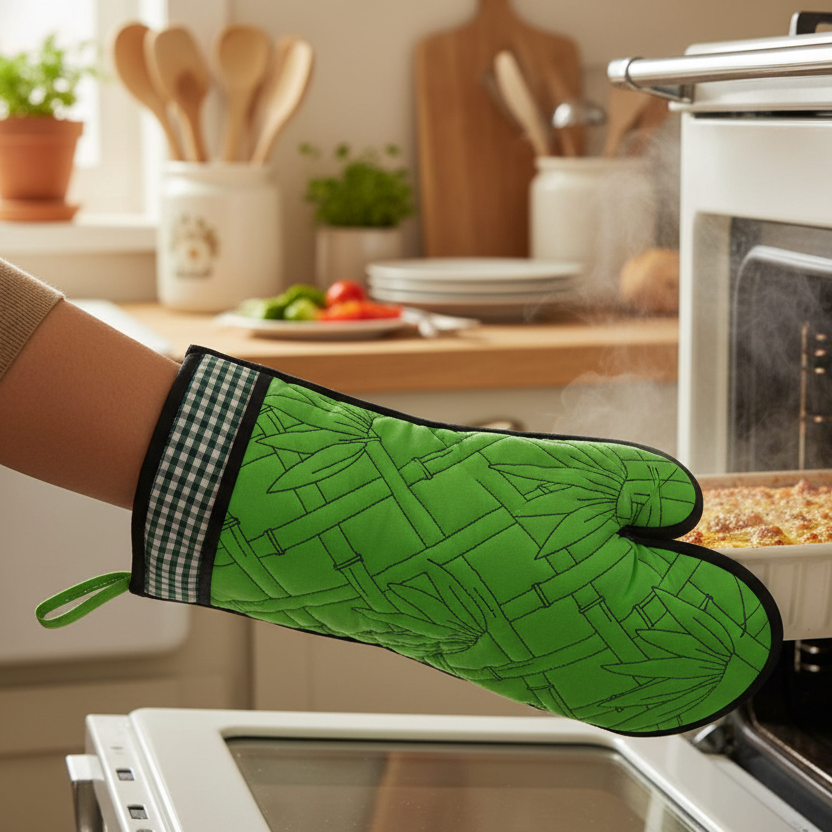 Bamboo Lattice Oven Gloves