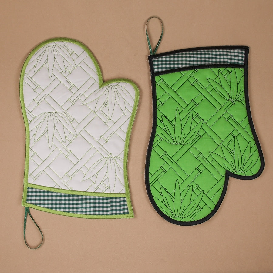 Bamboo Lattice Oven Gloves