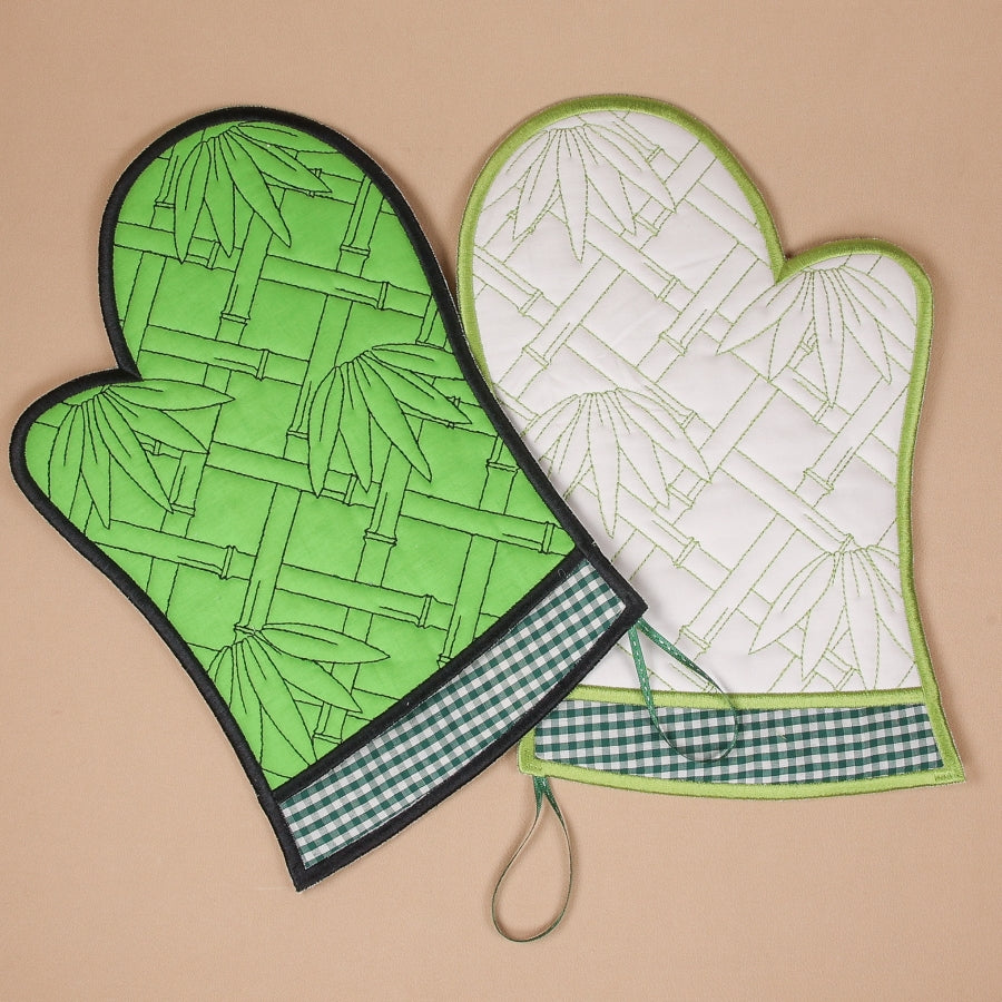 Bamboo Lattice Oven Gloves