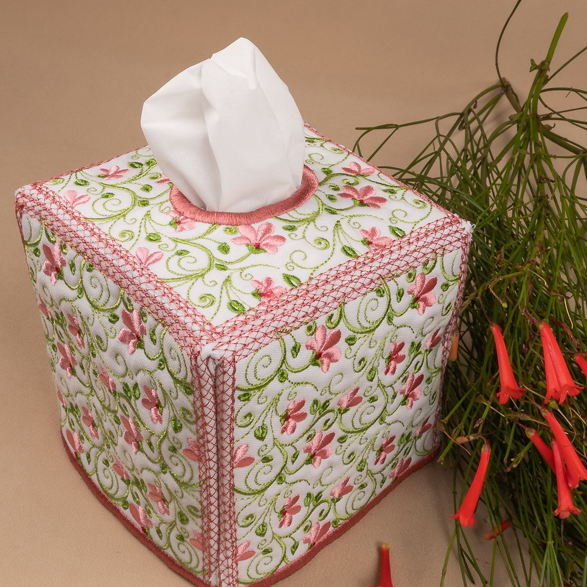 Florette Square Tissue Box Cover