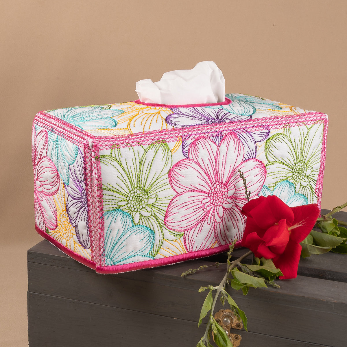 Flowerland Rectangular Tissue Box Cover