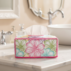 Flowerland Rectangular Tissue Box Cover