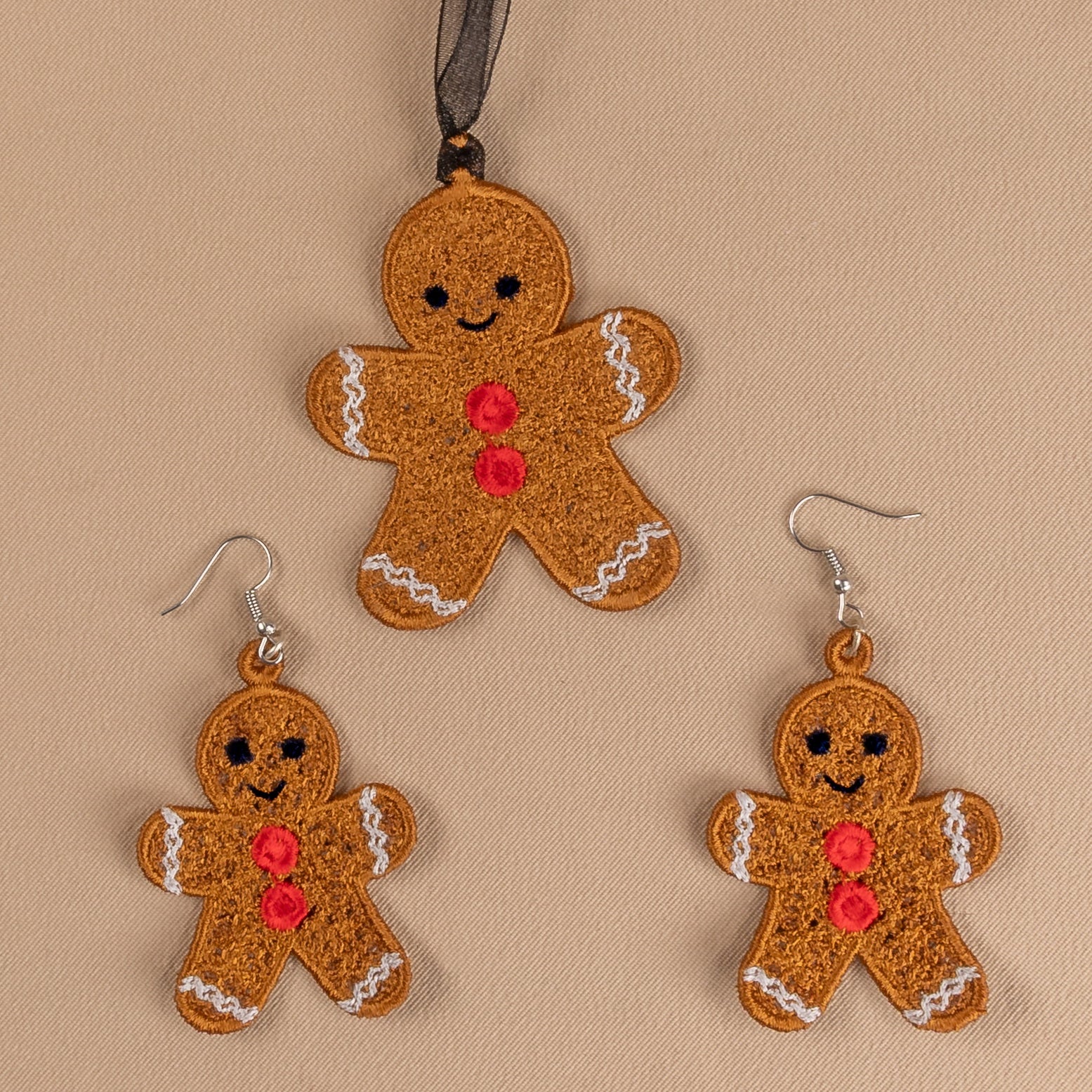Gingerbread Boy Earrings and Ornament