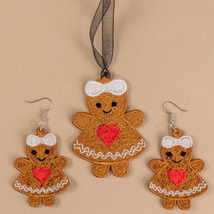 Gingerbread Girl Earrings and Ornament